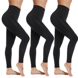 Women's High Waist Tummy Compression Slimming Leggings Body Shaping Slim Tone - Picture 1 of 10