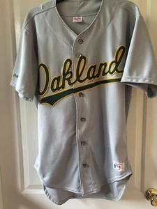 Vintage Rawlings Oakland Athletics A's Size 46b Gray Jersey 80s 90s EUC - Picture 1 of 7