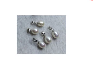 10x14mm south sea white drip pearl pendant silver & lots of 5 pcs pearl pendant - Picture 1 of 1