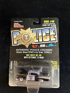 RACING CHAMPIONS POLICE U.S.A. 1957 CHEVY BEL AIR WHITE SETTLEMENT TX POLICE #56