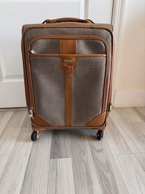 HARTMANN LUXE II COLLECTION Rolling Carry On Tan W Leather Trim Luggage Baggage - Image 1 of 4