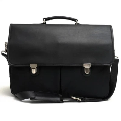 ТРЕНЕР портфель бизнес сумка мужчин s нейлона кожи черный 5113 клапан 2WAY плеча B - Изображение 1 из 4