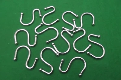 12 Shower Curtains Chrome plated Hooks "S" Shaped — 第 1/3 张图片