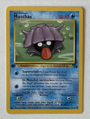 POKEMON CARD MUSCHAS 54/62 1. EDITION FOSSIL GERMAN - Bild 1 von 2