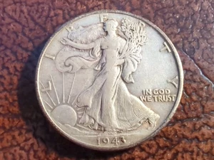1943 Walking Liberty Half Dollar Silver Coin Mint Mark US United States - Picture 1 of 2