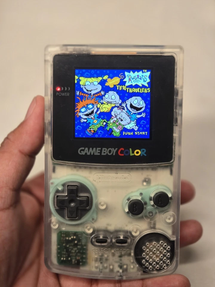 Nintendo Game Boy Color Clear Handheld System w LED screen - Image 1 of 4