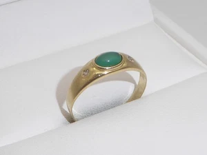 750 Gelbgold 18K Gold Ring Smaragd Diamant Verlobungsring RG 59 - 18,8 mm 9537 - Bild 1 von 9