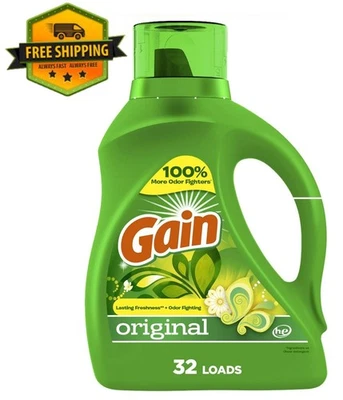 Gain Liquid Laundry Detergent, Original Scent, 46 fl oz, enough for 32 loads