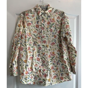 Vintage Vera Bradley Button Down Medium Perennials 90s - Picture 1 of 6