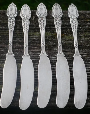 Juego de 5 esparcidores de mantequilla de plata esterlina Tiffany & Co. con patrón de maíz escoba Foto 1 de 4