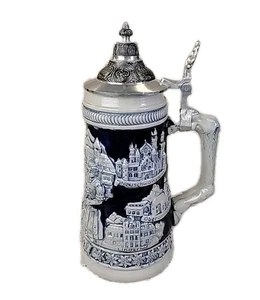 Vintage Original Handarbeit Gerz West Germany Glazed Lidded Beer Stein-9”H (5) - Picture 1 of 6