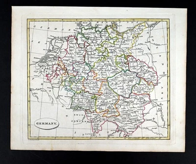 Mapa John Russell 1817 Alemania Baviera Munich Berlín Hamburgo Frankfurt Baden Foto 1 de 4