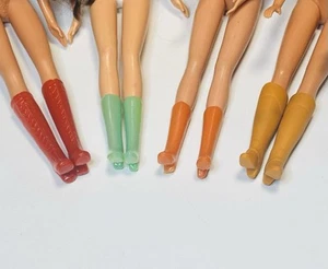 Vintage 1970’s Barbie Plastic Calf & Knee Length Boots Lace Up Plain 4 Pair Lot - Picture 1 of 12
