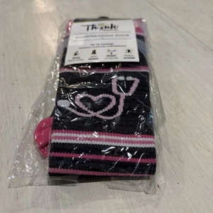 Medical Compression Socks “Nursing is Work of Heart” Think Medical 10-14 mmHg - Picture 1 of 12