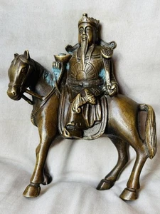 Antique chinese cast bronze statue Cai Shen God of Wealth and Fortune - Picture 1 of 21