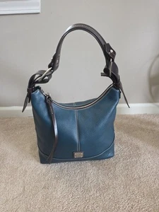 Dooney & Bourke Blueish Strap Florentine Hobo Pebble Grain Leather Purse Mint!! - Bild 1 von 13