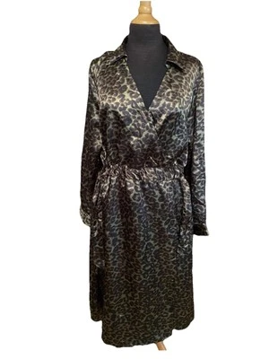Bob Mackie Women's Dress NWT XL Animal Print Faux Wrap Long Sleeve V-Neck - Image 1 of 4