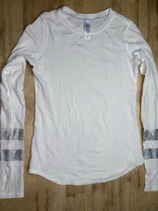 Ivivva by Lululemon Girls White Cotton Long Sleeve Shirt Size 10 - Picture 1 of 4