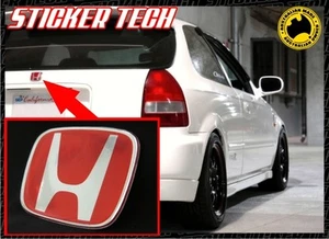CIVIC EK EK9 TYPE R RED & CHROME H JDM BOOT GEL BADGE STICKER DECAL SUITS HONDA - Bild 1 von 2