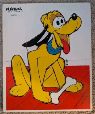 Rompecabezas de madera vintage Playskool 190-04 Walt Disney's Pluto 7 piezas Foto 1 de 4