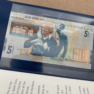 Jack Nicklaus Scotland 5 Pounds Banknote 2005 Golf Legend Currency Paper Money - Image 1 of 4