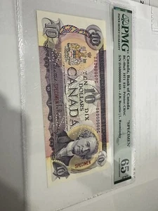 1971 Bank of Canada $10 "SPECIMEN" Bank Note S/N DA0000000 - Picture 1 of 2