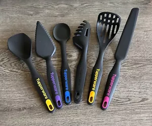 Tupperware 6-piece Utensil Set, Black, #s 6333, 6833, 7578, 7589, 7750, 7782 - Picture 1 of 17