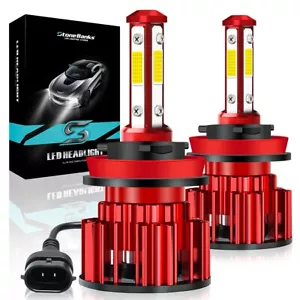 4-Side H11 H9 H8 LED Headlight Fog Bulbs Kit HIGH/LOW Beam 6000K Super Bright - Picture 1 of 16