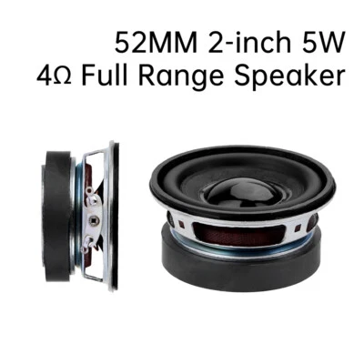 2inch 5W 4 Ohm Full-frequency Speaker 52MM Round Small Speaker Audio Loudspeaker - image 1 of 4