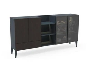 Modernes Sideboard Holzmöbel Anrichte Kommode braun Schwarz Neu - Bild 1 von 1