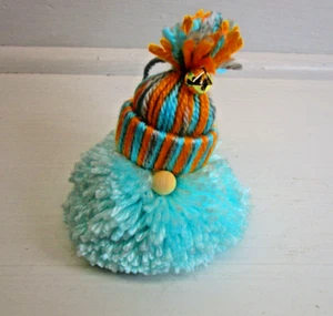 Pom Pom Gnome Decorative Ornament Car Accessory Turquoise With Little Bell 💙 - Picture 1 of 3
