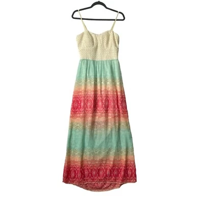 Maxi Vestido Trixxi Mujer Talla XL Boho Crochet Top Tirantes Espalda Recorte Primavera Playa Foto 1 de 4