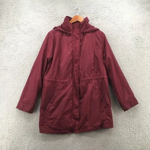 Ava & Viv Hoodie Windbreaker Jacket Womens X Burgendy Water Resistant Mock Neck - Picture 1 of 22