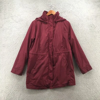 Ava & Viv Hoodie Windbreaker Jacket Womens X Burgendy Water Resistant Mock Neck - Image 1 of 4