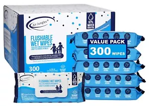 Flushable Wet Wipes 24 Packs, 1200 Wipes, Fresh Scent, 7" x 7" Large Size - Picture 1 of 6