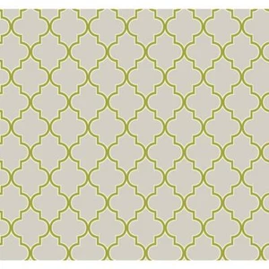ER8198 Pearl Grey Lime Green Waverly Buzzing Around Trellis Wallpaper - Picture 1 of 1