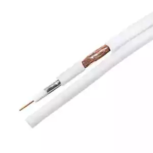 100m CCS Coaxial Shotgun Cable with Aluminum/PET/AI Foil Screening, White - Picture 1 of 1