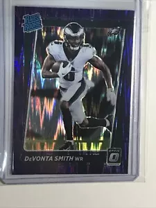 2021 Panini Donruss Optic DeVonta Smith PURPLE SHOCK PRIZM Rated Rookie! - Picture 1 of 14