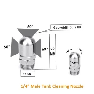 1/4" Tank Cleaning Nozzle Fluid-driven 360° Auto-rotation for Barrels Pipes Tube - Picture 1 of 7