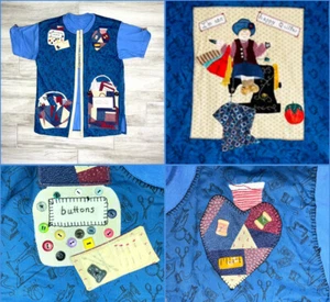 Vintage Quilter’s 3D Jacke Oberteil Nähen Handarbeit Damen großer Kreuzstich Handarbeit - Bild 1 von 12