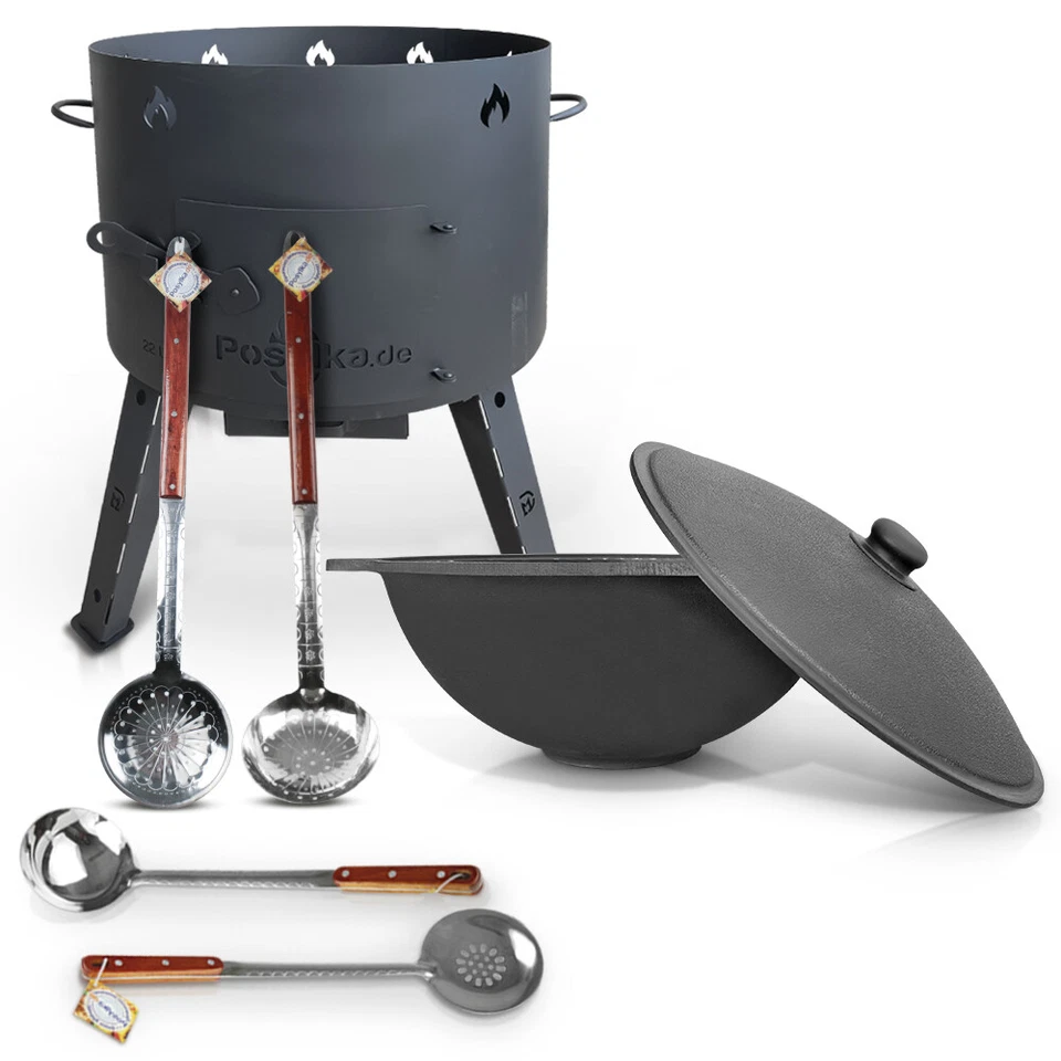 Gusseisen Kazan 22L Deckel Utschak 49cm Schaumlöffel x3, Schöpfkelle казан печь - Bild 1 von 1