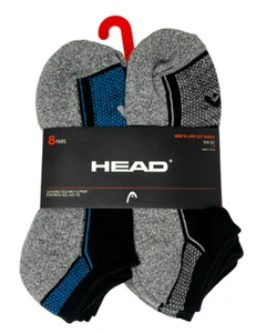 HEAD MEN'S LOW CUT 8 PAIRS SOCKS SIZE 7-12 - Picture 1 of 2