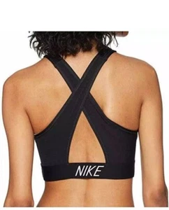 Reggiseno sportivo Nike classico crossback nero XS/S imbottiture rimovibili traspirante DriFit - Foto 1 di 12