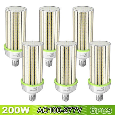 6 Piezas Bombilla LED Maíz 200W Base E39 Mogul Reemplazar 1000W MH HPS Lámpara Almacén Foto 1 de 4