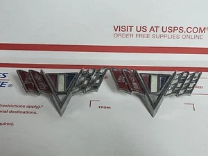 2-Chevrolet Corvette Stingray Flag Badges Emblem Metal 1960s Part# 3840318 - Picture 1 of 12