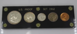 1962 US Mint 5-Coin Silver Proof Set in Black Capital Style Plastic Holder - Picture 1 of 10
