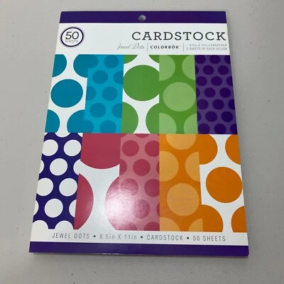 Colorbok Cardstock 50 Sheets 8.5in x 11in Crafts Scrapbook Jewel Dots - Image 1 of 2