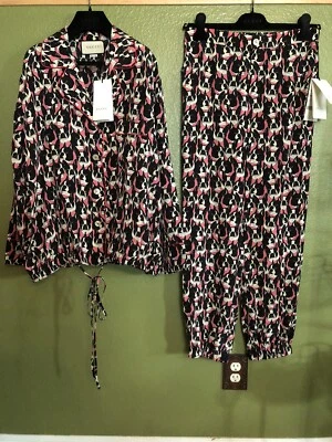 100% 正品 GUCCI BullDog 印花丝绸衬衫尺寸:42 — 第 1/4 张图片