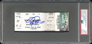 Rangers Rafael Palmeiro 2005 boleto completo firmado 3000th Hit PSA 9 automático 10 como nuevo - Imagen 1 de 2