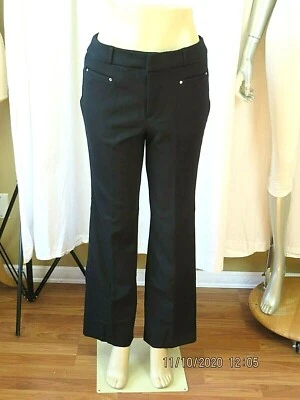 JM COLLECTION SZ 8 Rayon/Nylon/Spandex  Black Stretchy Pants Quality Trousers - Image 1 of 4